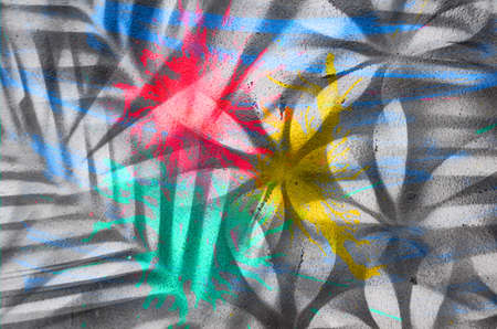 green art on wall background