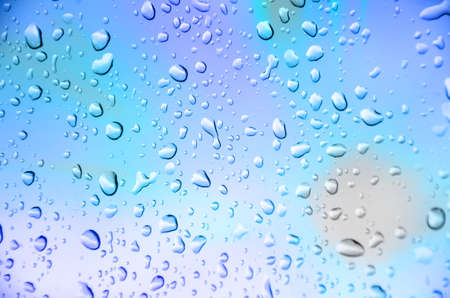 abstract  blue  color background with drop waterの写真素材