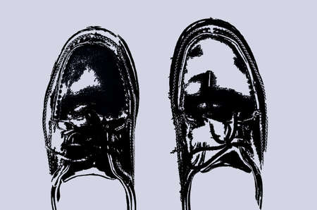 black shoe on white backgroundの写真素材