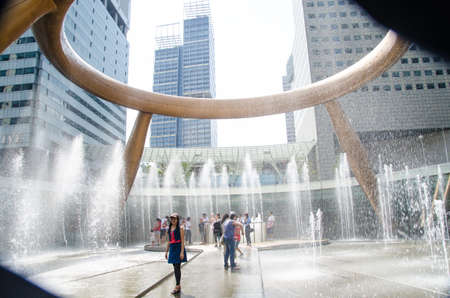 Singapore ,April 3 -2016 unidentified of tourist visit rich fountain at Suntec famous place for travel in   Singapore  April,  , 2016のeditorial素材