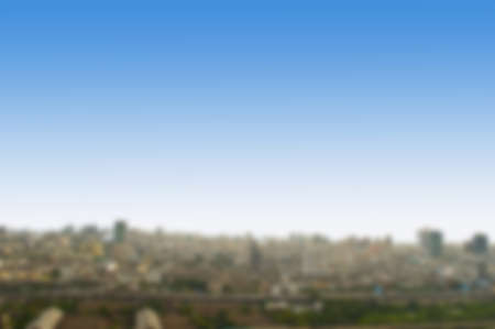 bird eye view city scape  of Bangkok Metropolitan Thailand  with blur and blue skyの写真素材