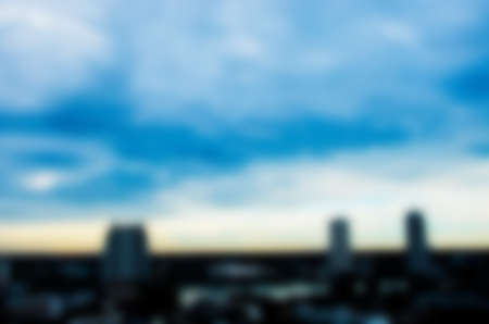 bird eye view of Bangkok city before night with blurの写真素材