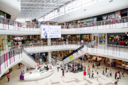blur of shoppingmall and deparment for shoppingの写真素材
