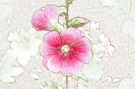 pink flower with art from water color for template backgroundの写真素材