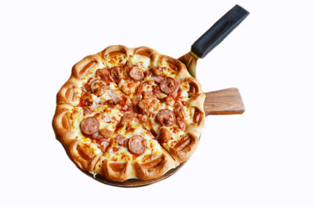 pizza on white backgroundの写真素材