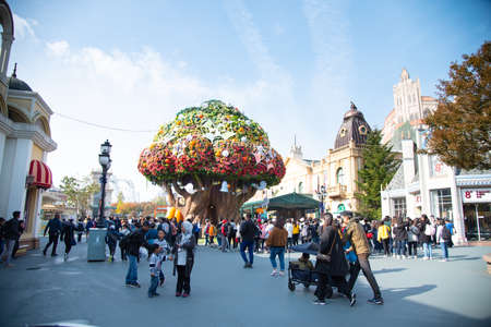 Everland park Korea 2018-22-october unidentified tourist travel in Everland park    famous place in Korea in 2018-22-october , Koreaのeditorial素材