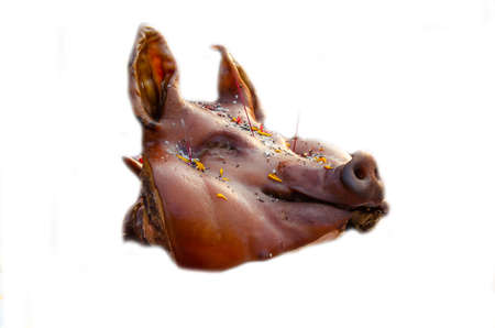 pig head for pray and sacrificeの写真素材