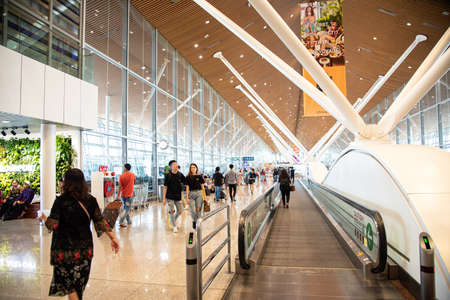 KUALA LUMPUR, MALAYSIA, october 20, 2019 Identical of  traveller in airport Kuala Lumpur International airport for departure  of Malaysiaのeditorial素材