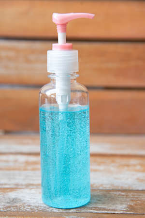 blue alcohol gel protection infection of Virusの写真素材