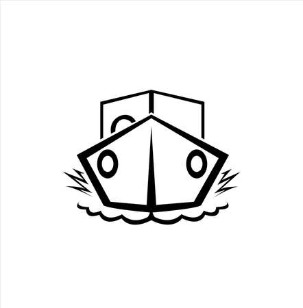ship cruise logo of cargo tourism and sail vacation with boat vector for company and businessのイラスト素材