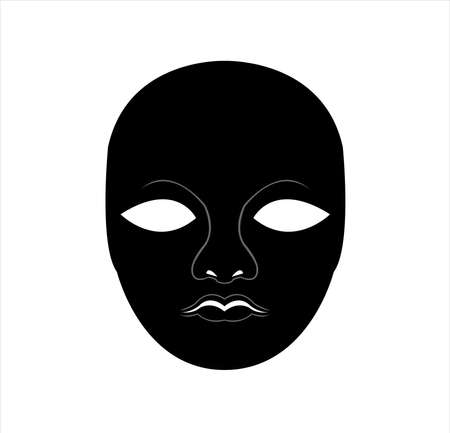 mask logo vector of face masquerade in disguise character for carnival cosmetic and theater fashionのイラスト素材
