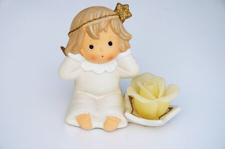 A little angel isolated on whiteの写真素材