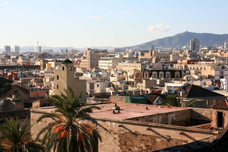 A landscape of Barcellona take in the cathedralの写真素材