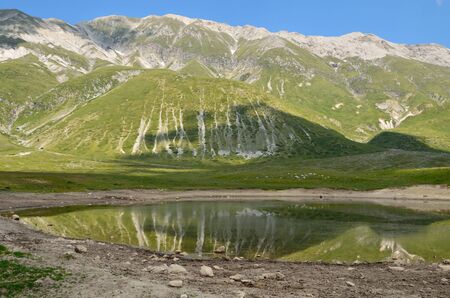 The reflect of the mountain on the lakeの写真素材