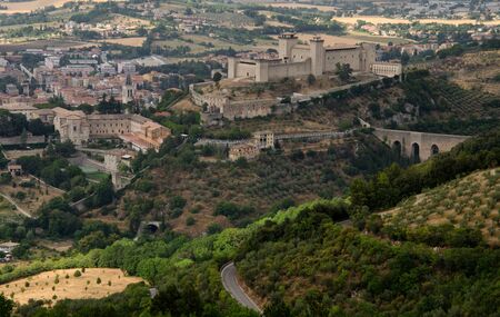 A view of Spoleto from the highの写真素材