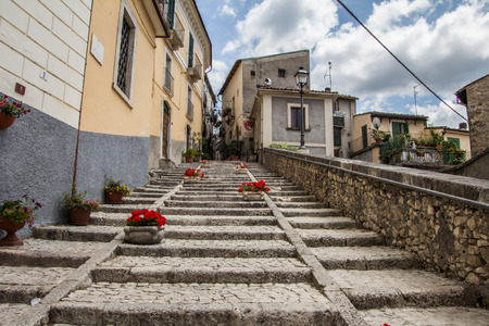 Photo of staircase of Pacentro villageのeditorial素材