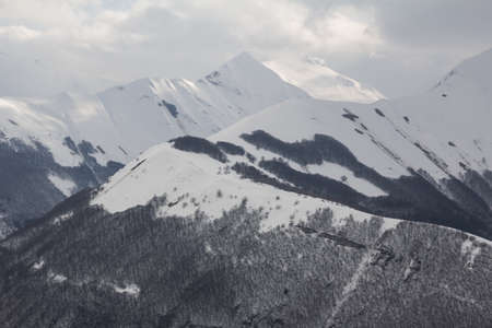 National park of Sibillini mountain with snow