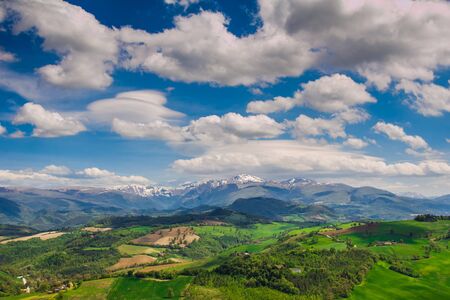 Panoramic view of Sibillini mountains from Camerino