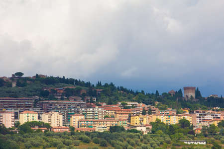 Summer storm over Perugiaの写真素材