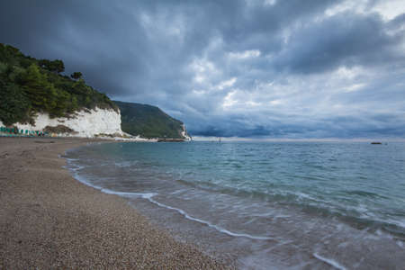 Dark storm over the Urbani beach, Coneroの写真素材