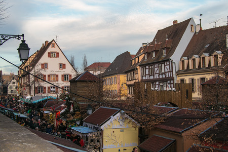 The famous christmas market of Colmar, Franceのeditorial素材