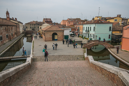 Panoramic view of Comacchio cityのeditorial素材