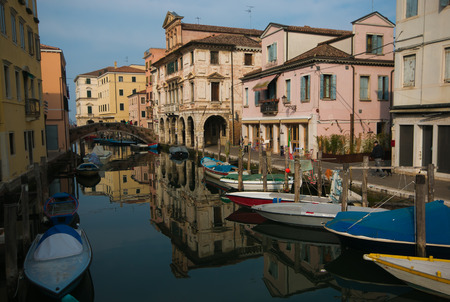 Romantic view of Chioggia old city in Veneto, Italyのeditorial素材