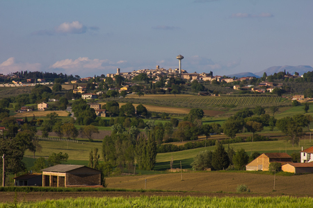 Beautiful view of Montefalco, the umbria city of wine and oilの写真素材