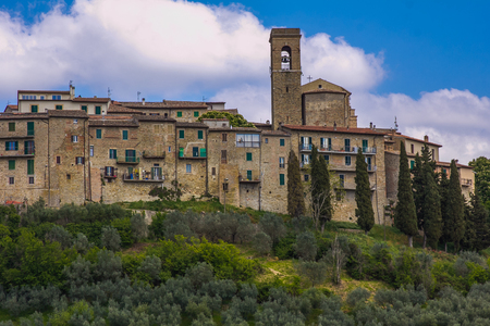 Historic village of Gualdo Cattaneo in Umbriaのeditorial素材