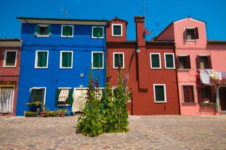 Picturesque view of Burano in the Venetian lagoonのeditorial素材