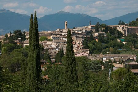 Historic city of Spoleto in Umbriaの写真素材