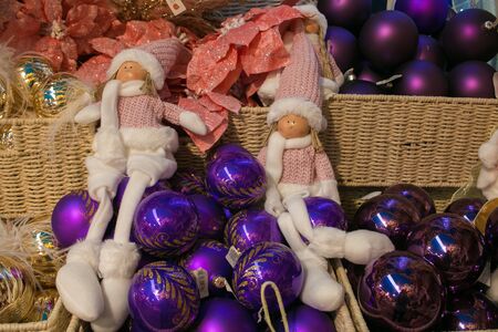 MERAN, ITALY - DECEMBER 1, 2018: Original south Tyrol Christmas Market in Merano with decorationsのeditorial素材