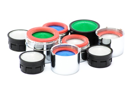 Faucet aerator - save water / money / costsの写真素材