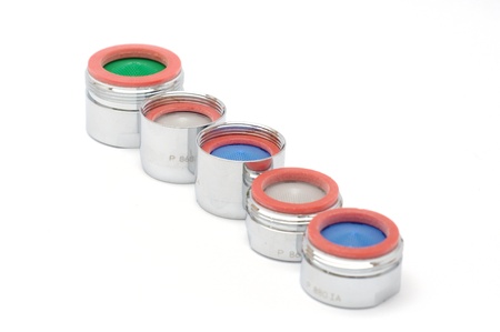 Faucet aerator - save water / money / costsの写真素材