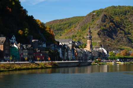 View on Cochem city in Germany on a sunny dayの写真素材