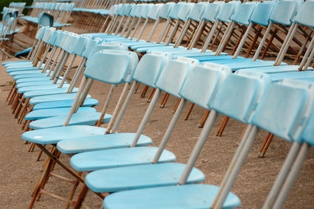 Empty seats for open air eventの写真素材