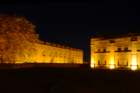 Fortress Ehrenbreitstein by nightのeditorial素材