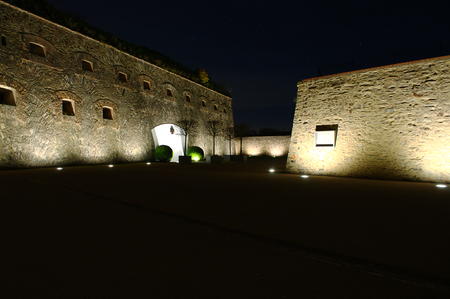 Fortress Ehrenbreitstein by nightのeditorial素材