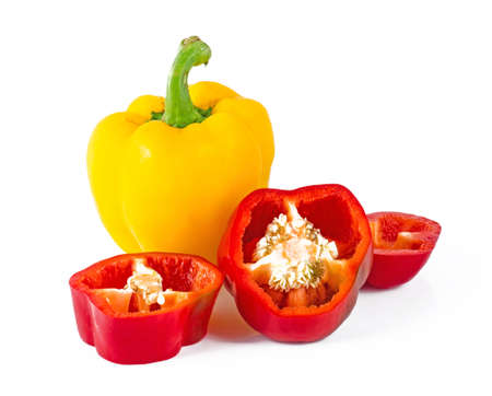 Fresh bell pepper on white backgroundの写真素材