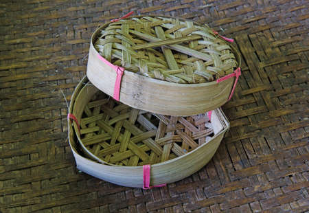 Bamboo wicker basket, Mackerel basketの写真素材