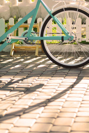 Ice cream seller with bicycle on the street.の写真素材