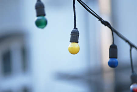 String of colorful holiday lightsの写真素材