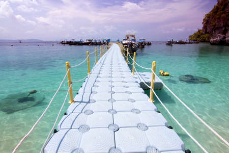 Floating walkway on the sea.の写真素材