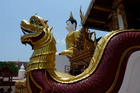 Beautiful Buddha images in Chiang mai, Thailand.のeditorial素材