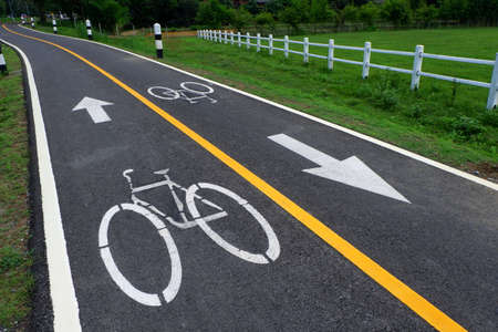 Bicycle signs on the bicycle way.
