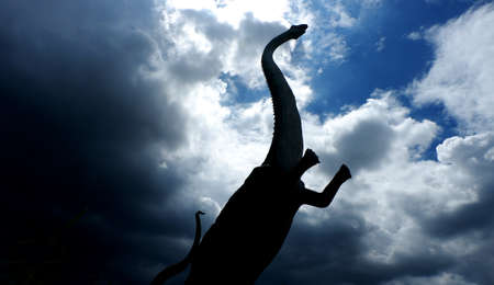 Chiang Mai, Thailand - 20/08/2017: Dinosaur model at hidden village park in Chiang Mai, Thailand.のeditorial素材