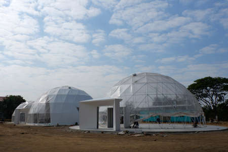Geodesic plastic dome.の写真素材