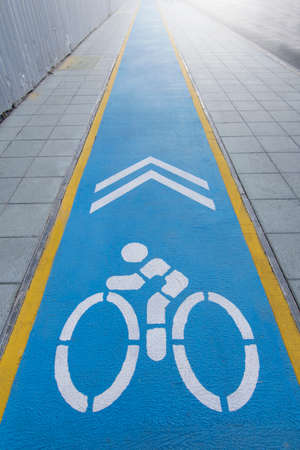 Bicycle signs on the bicycle way.