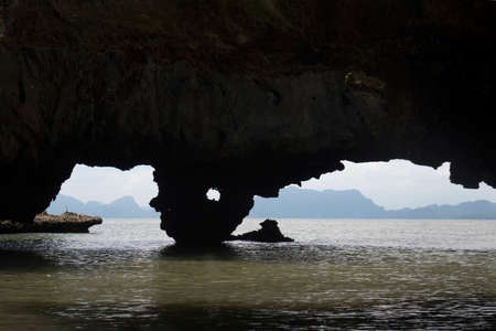 Tham Lod Yai in Ao Phang Nga, Thailand.の写真素材