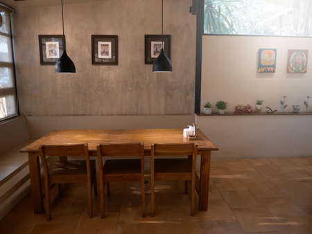 Beautiful corner in coffee shop.